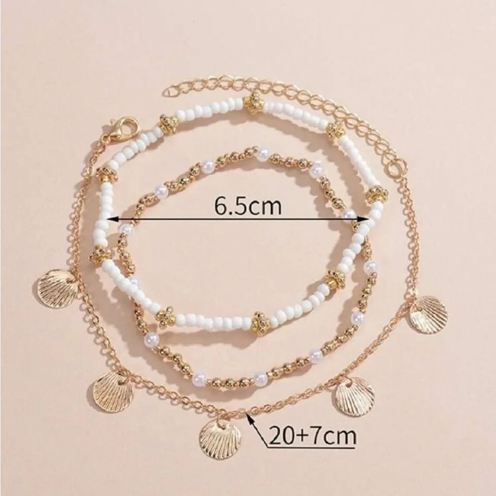 ✨Seashell Round Charm Anklet (Boutique) - Picture 4 of 5